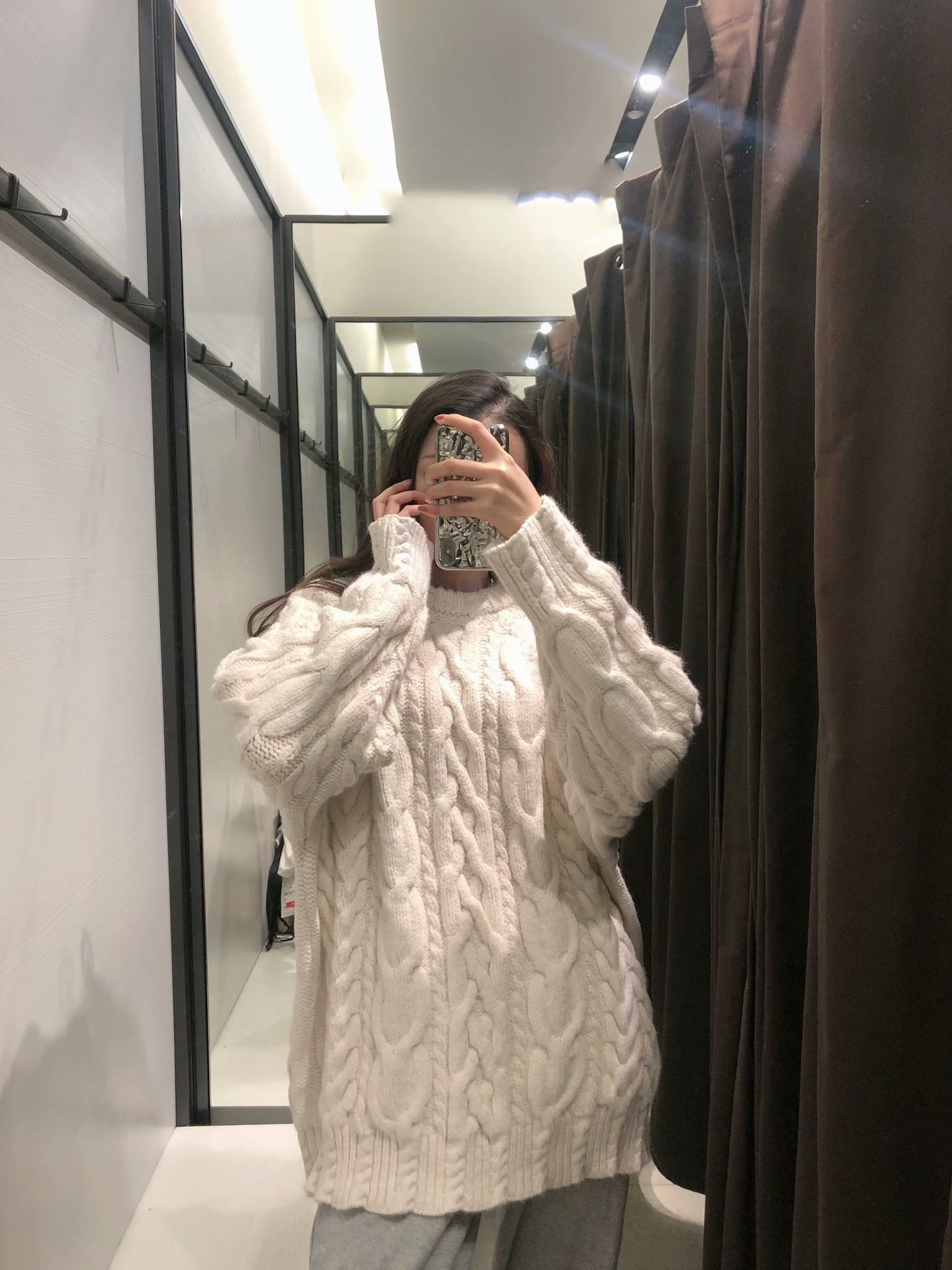 Women's Outer Wear Loose Twist White Sweater