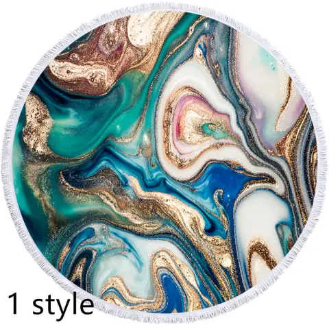 Round Printed Beach Towel Microfiber Bath