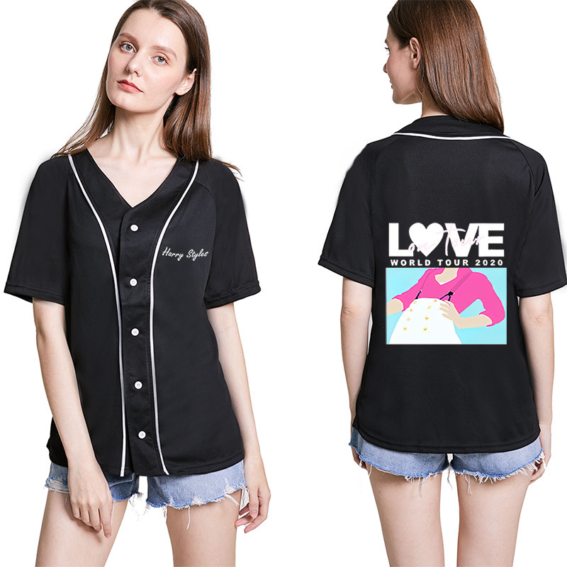 Harry Styles Baseball Jersey Cardigan Short Sleeve