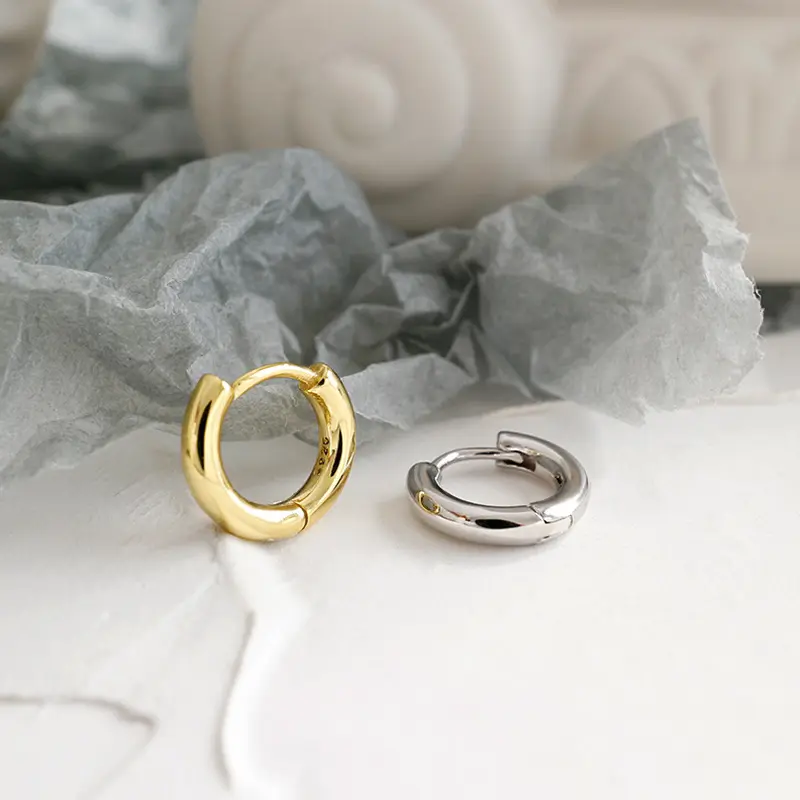 Sterling Silver Earrings INS Minimalist Geometric Ring