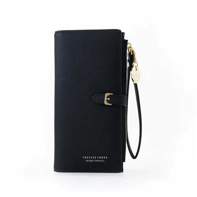 Niche Design Wallet Ladies Small And Thin Long Clutch Handbag Simple Ins Korean Black - Shop at LoveMi