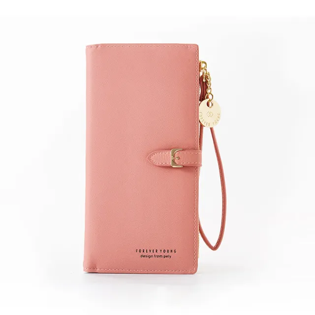 Niche Design Wallet Ladies Small And Thin Long Clutch Handbag Simple Ins Korean Pink - Shop at LoveMi