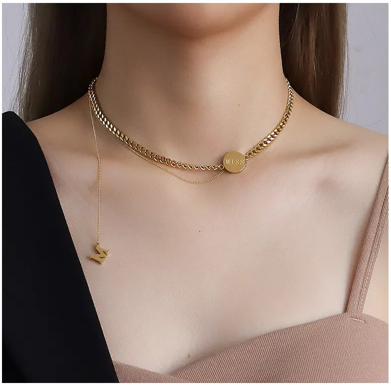 The Letter M Word Multiply Wears Necklace Female Collarbone