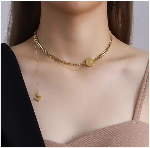 The Letter M Word Multiply Wears Necklace Female Collarbone