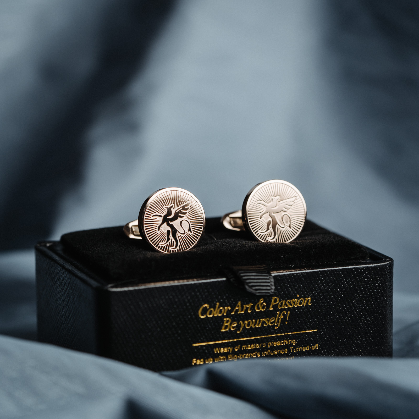 French Rose Gold Cufflinks Men's Business — foto 4