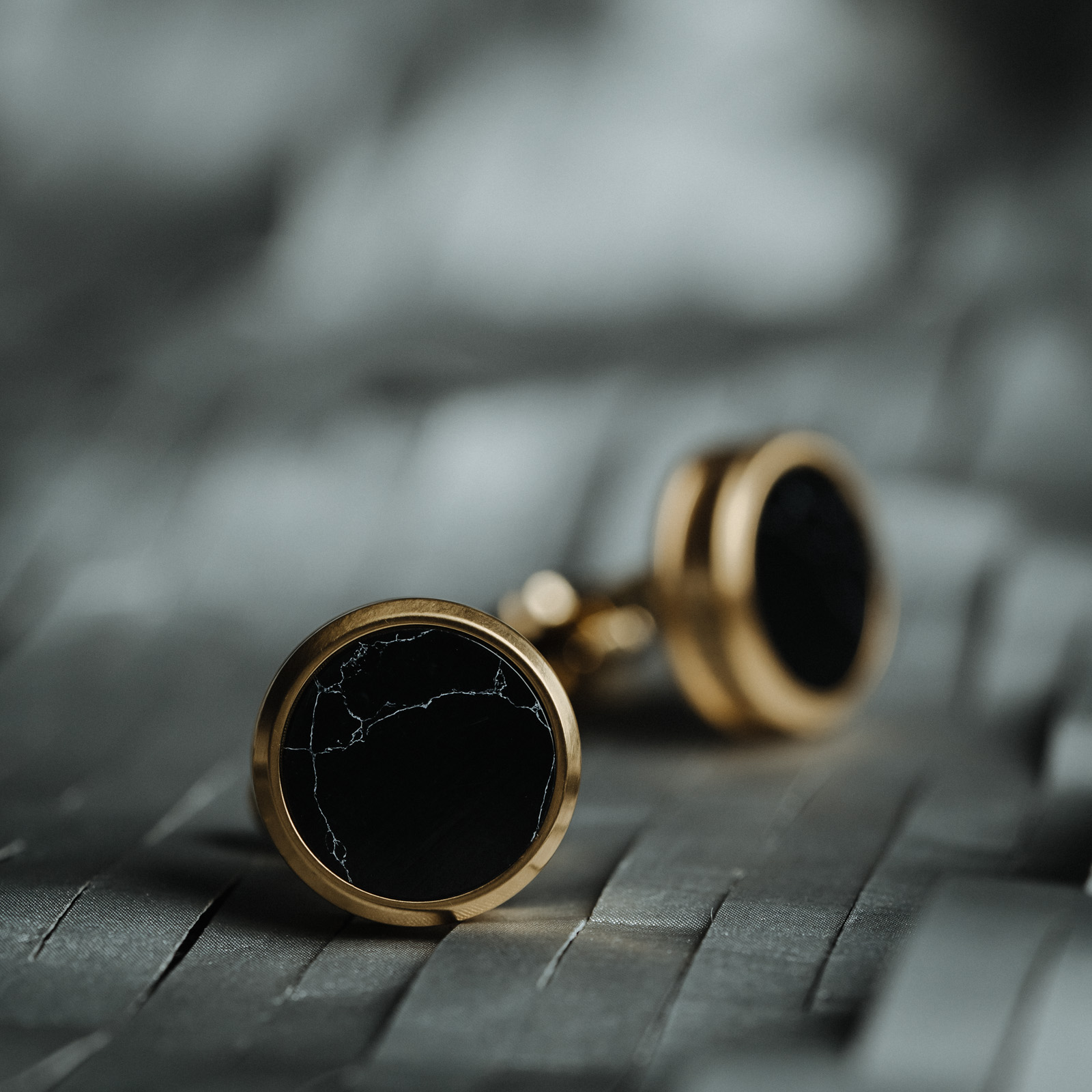 French Black Marble Cuff Links Men's Business Casual Shirt Light Luxury Cuff Nails — foto 5