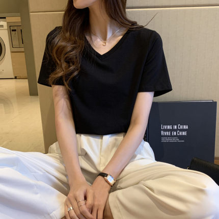 Korean Style Solid Color t-Shirt Top