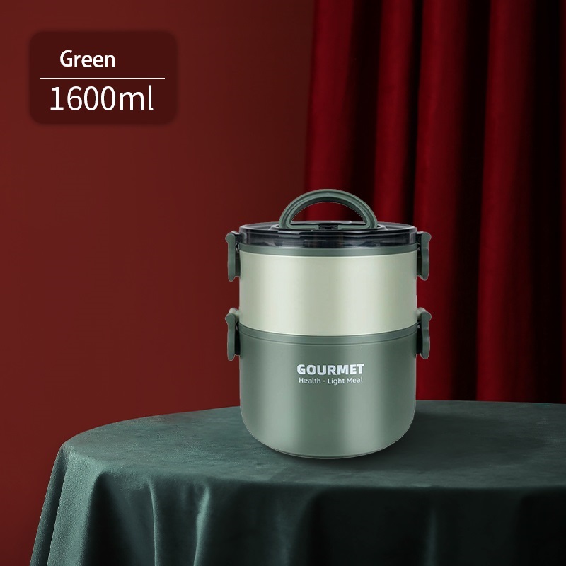 New Stainless Steel Round Insulated Lunch Box, Double-Layer Three-Layer Plastic Lunch Box For Students, Multi-Layer Lunch Box, Insulated Bucket - Image 11