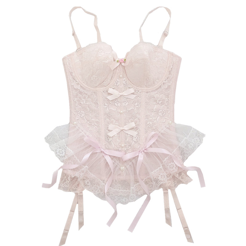 Title 5, Young Girl Lace Vest Fishbone Body-Hugging Cors...