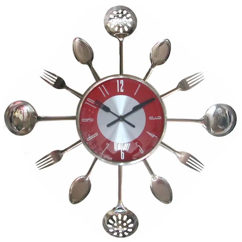Stainless Steel Knife and Fork Kitchen Decoration Clock