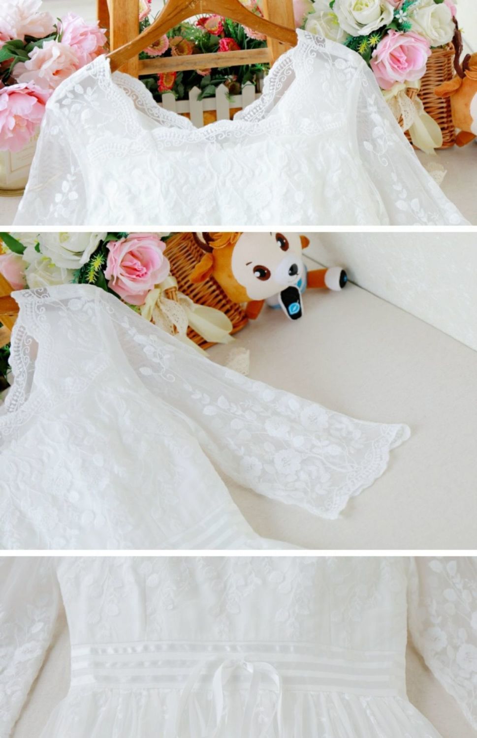 Lace Long-Sleeve Maxi Dress