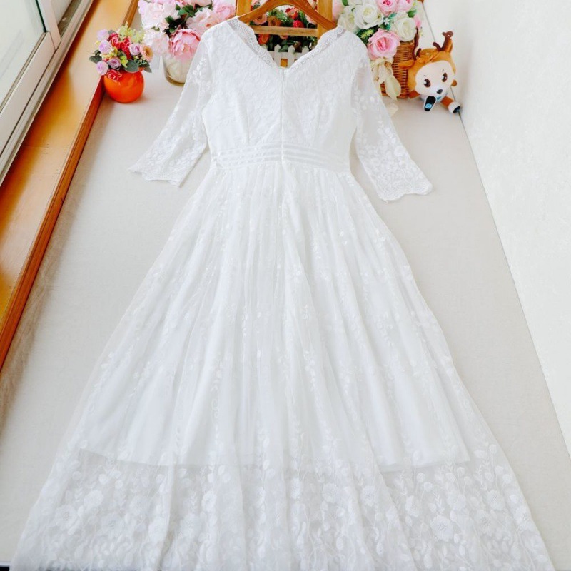 Lace Long-Sleeve Maxi Dress, picture 4 of 5