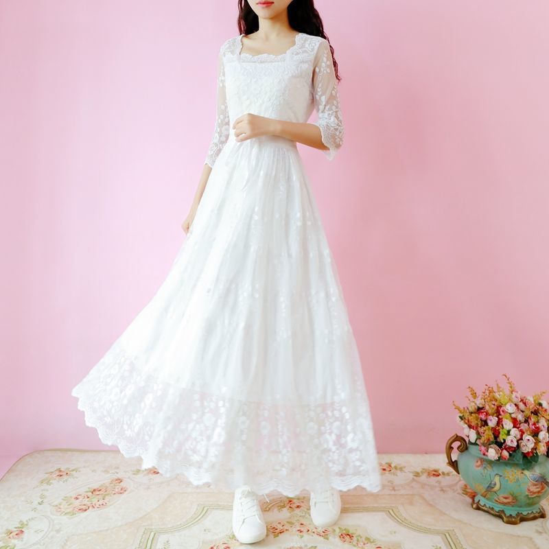 Lace Long-Sleeve Maxi Dress, picture 3 of 5