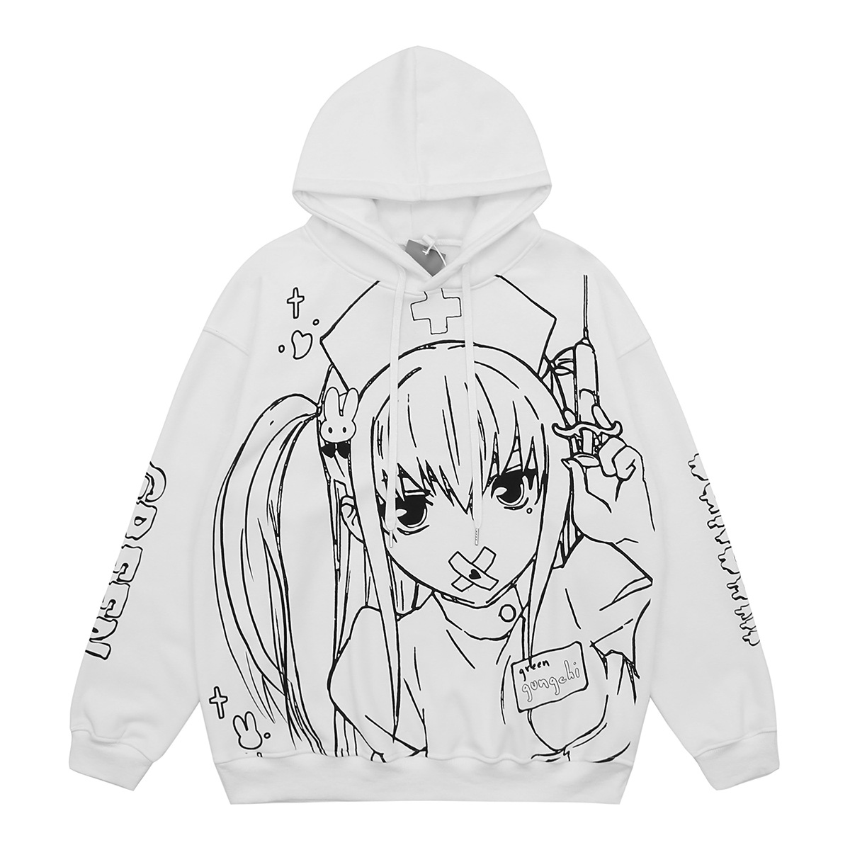 Girls Anime Hooded and Fleece Sweater Fall And Winter Couples