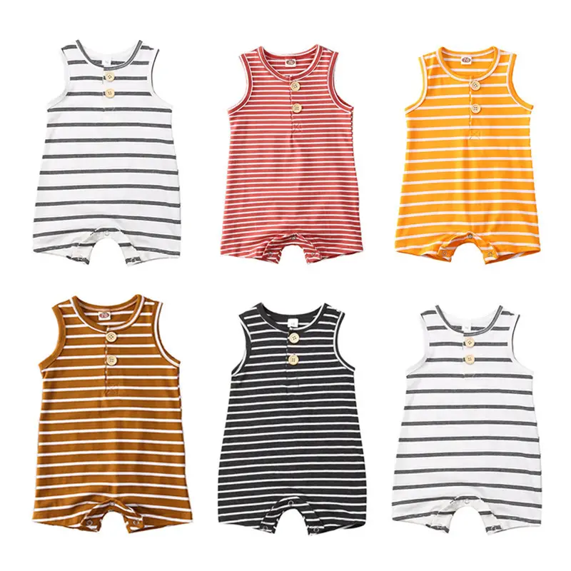 Summer Clothing Set Baby Boy Striped Romper Jumpsuit