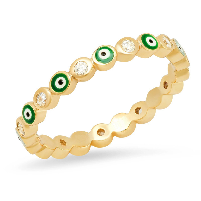 Gold-plated Devil's Eye Painted Oil Ring