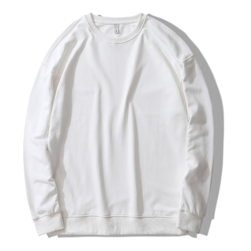 Title 2, Round Neck Terry Sweater Loose Solid Color Men