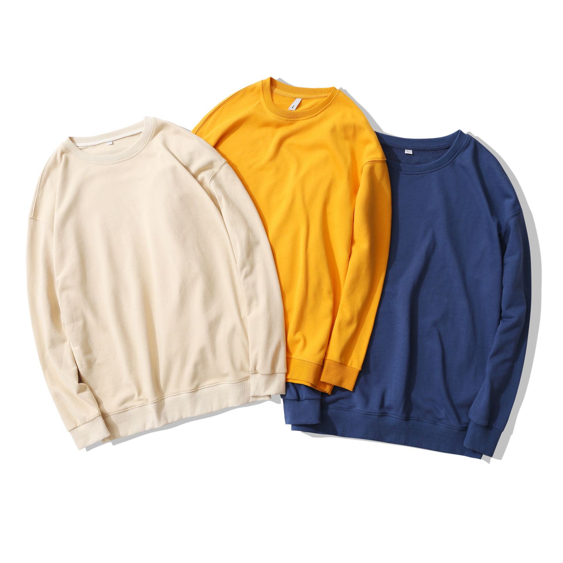 Title 4, Round Neck Terry Sweater Loose Solid Color Men