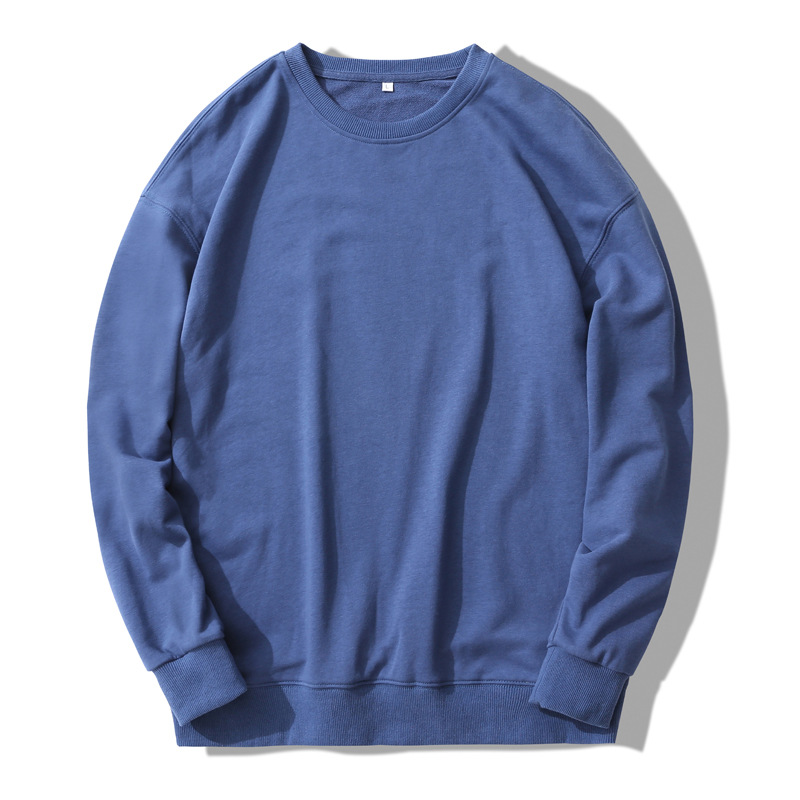 Title 5, Round Neck Terry Sweater Loose Solid Color Men