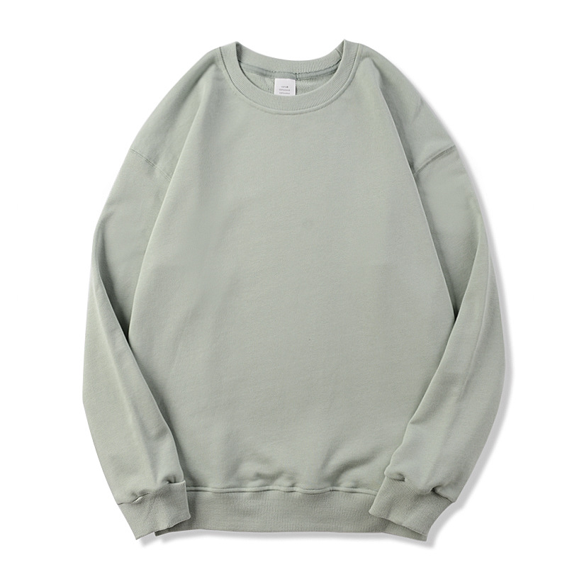 Title 7, Round Neck Terry Sweater Loose Solid Color Men