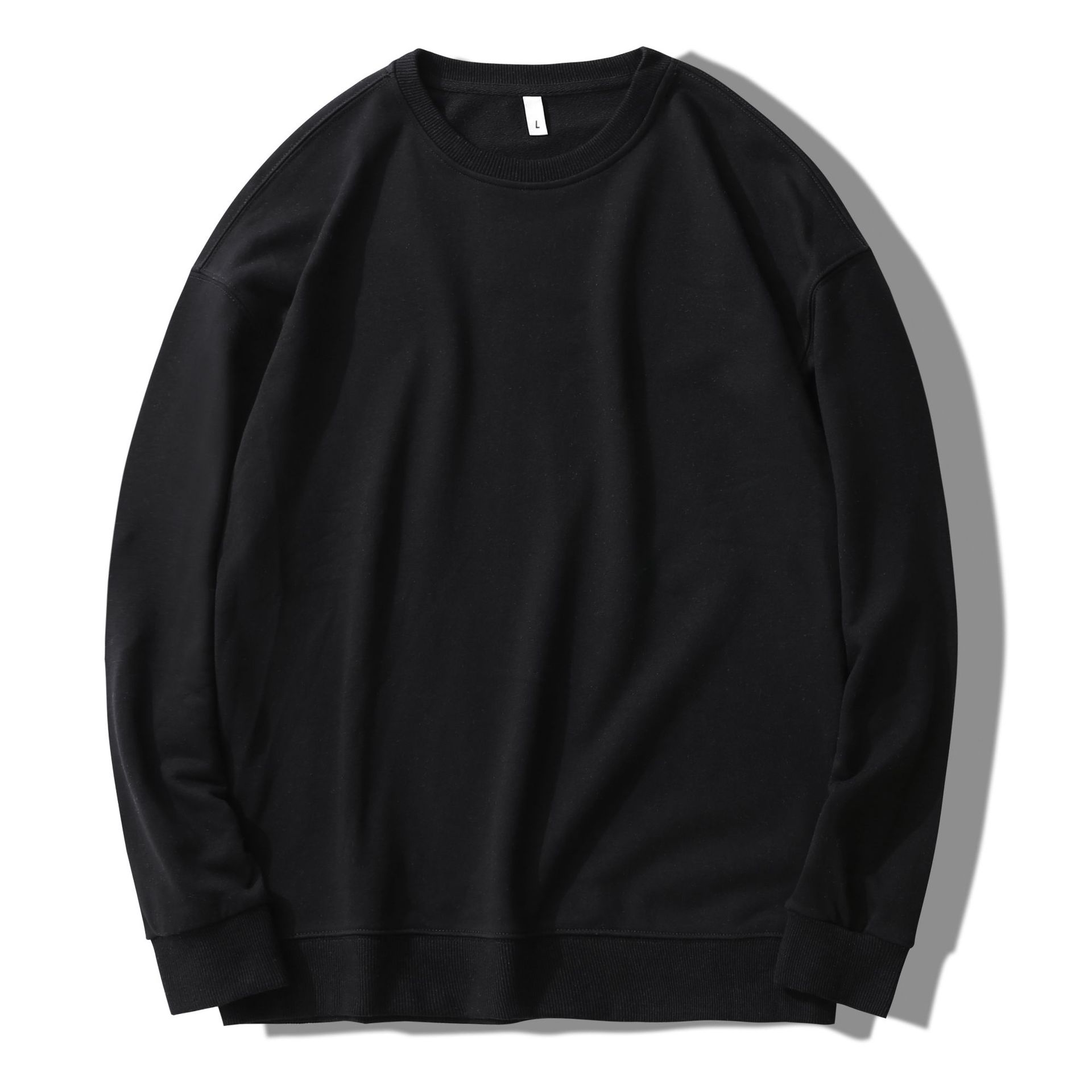 Title 10, Round Neck Terry Sweater Loose Solid Color Men