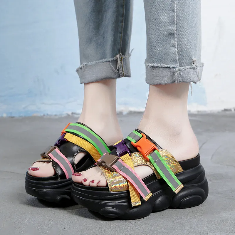 Women's Shoes Wedge Platform Shoes Fashion Old Sandals - Black