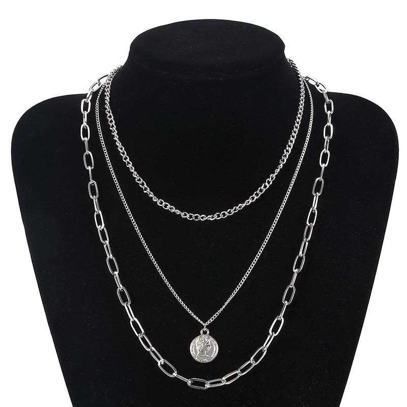 Mix And Match Multi-Layer Street Shot People Head Necklace