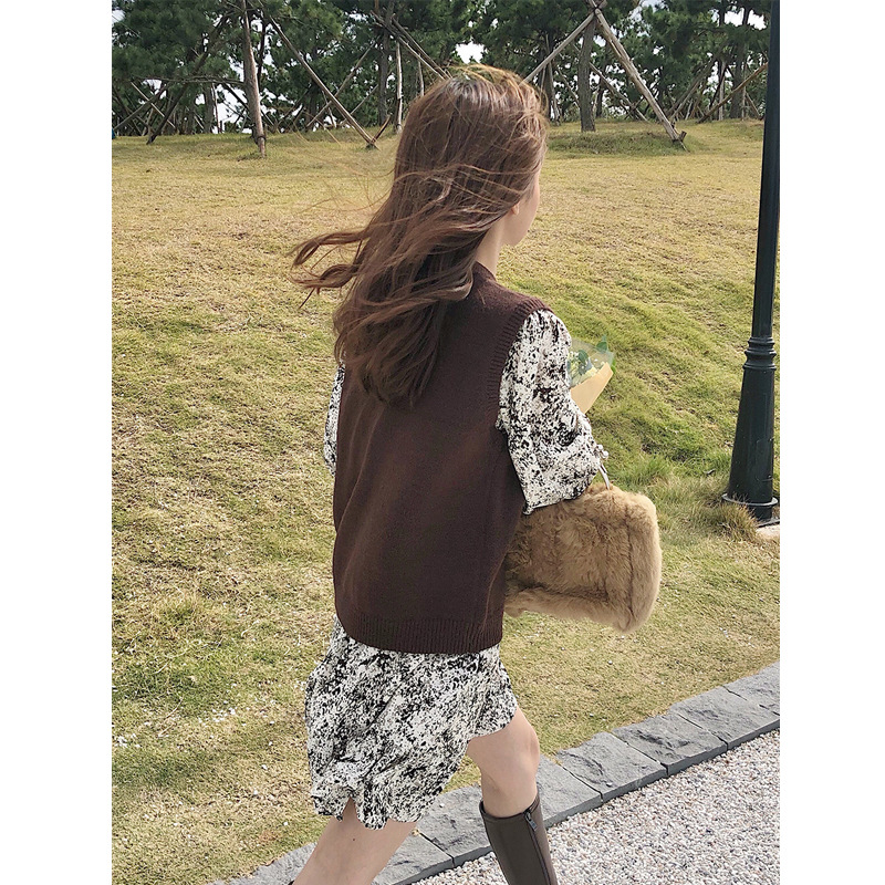 Spring New Floral Fishtail Slim Long-Sleeved Dress