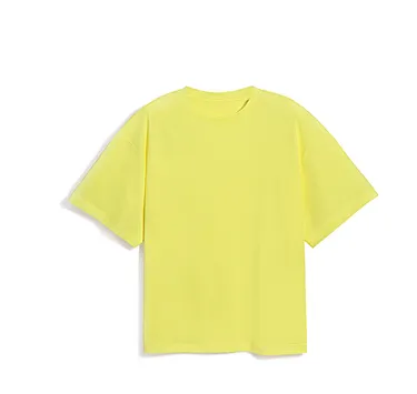 Cynical Words 80 Thread Cotton 3 color Slim Round Neck Solid T shirt Yellow - Shop at LoveMi