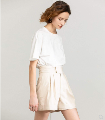 Cynical Words 80 Thread Cotton 3-color Slim Round Neck Solid T-shirt