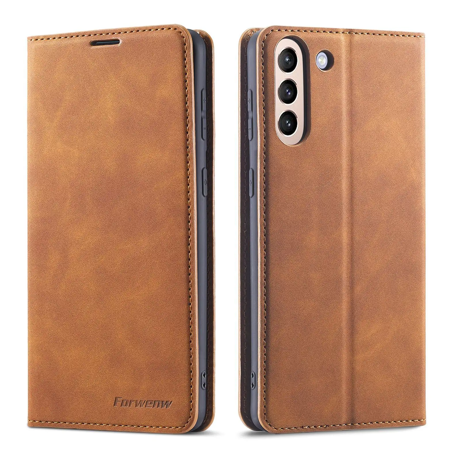 Suitable For  Skin-Sensing Mobile Phone Case Wallet Card Holster Flip Cover Case