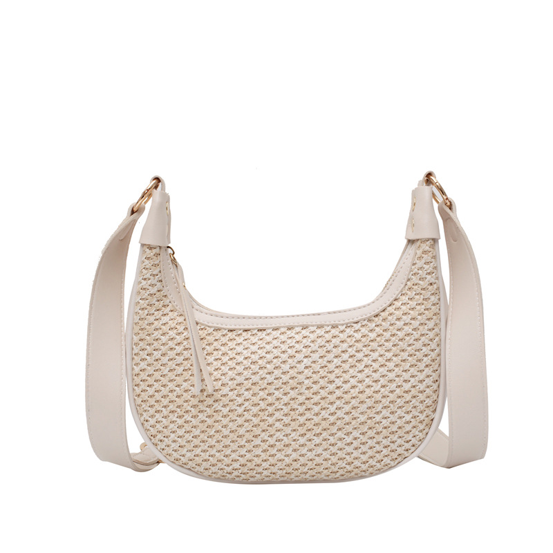 Straw Pillow Bag Summer Beach One-Shoulder Portable Holiday Woven Bag