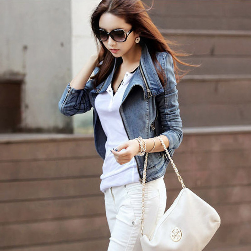 Slim Locomotive Zipper Short Denim Short  Female Trendy