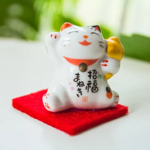 Super Adorable Haofu Haocai Cat Chopstick Frame Ceramic Furnishings Gold - Shop at LoveMi