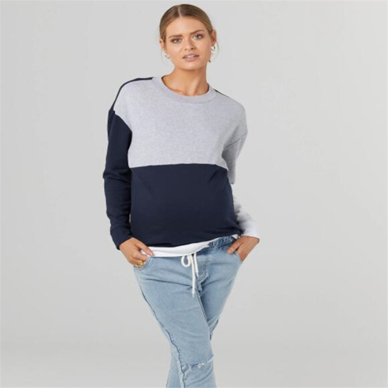 Thick Round Neck Long Sleeve Stitching All-match Sweater
