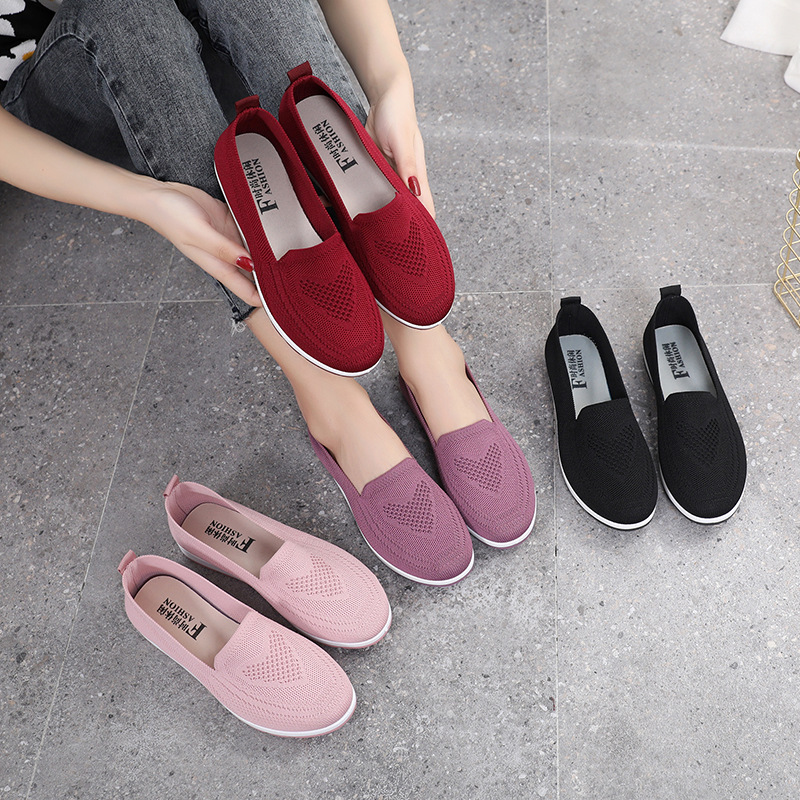 Shallow Mouth One-Foot Square Mouth Shoes Comfortable And Lightweight Middle-Aged And Elderly Mother Shoes