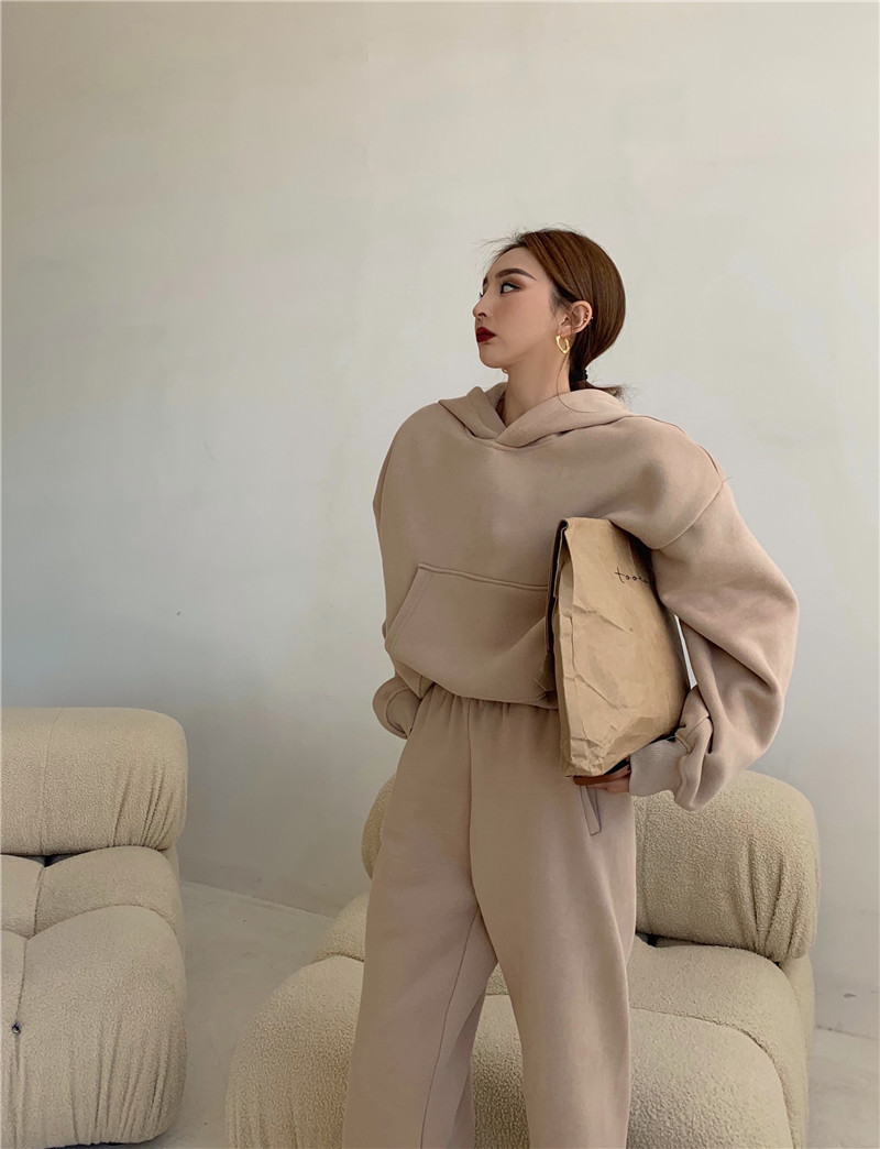 Women's Casual Fashion Plus Velvet Padded Sports Suit