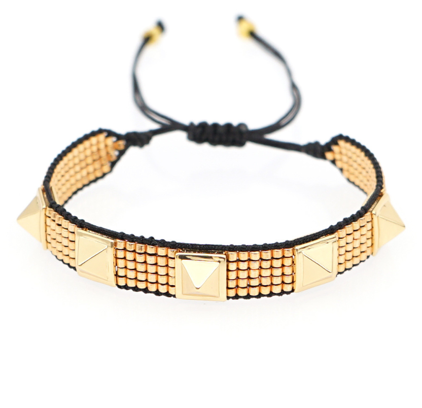 Xiaozhongchao Miyuki Rice Bead Bracelet Set, Personalized Rivet, National style, Love Beads, Pure Handmade