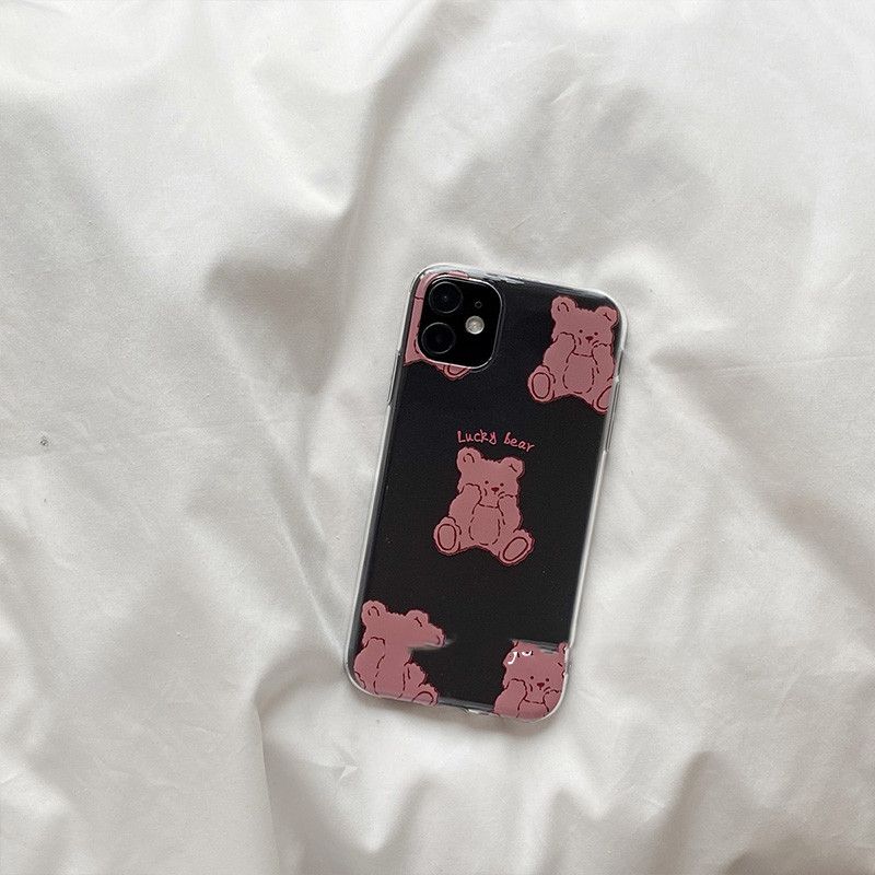 Compatible with Apple, Ns Wind Cute Pinch Bear Suitable For Iphone11pro Xsmax XR 78p Se2 12mini Mobile Phone Case