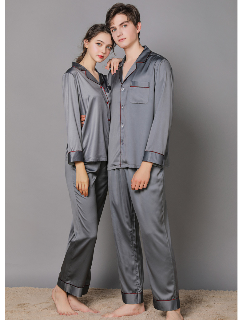 Title 6, Silk Couple Pajamas And Home Wear Long-Sleeved ...