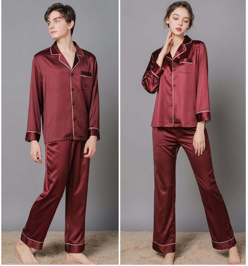 Title 7, Silk Couple Pajamas And Home Wear Long-Sleeved ...