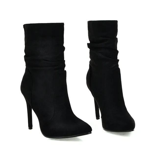 Sexy Stiletto Plus Size Low Top Women's Boots Black - Shop at LoveMi