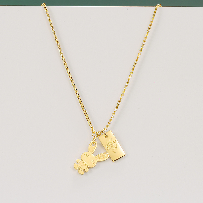 Titanium Steel Necklace Long Bunny Accessories
