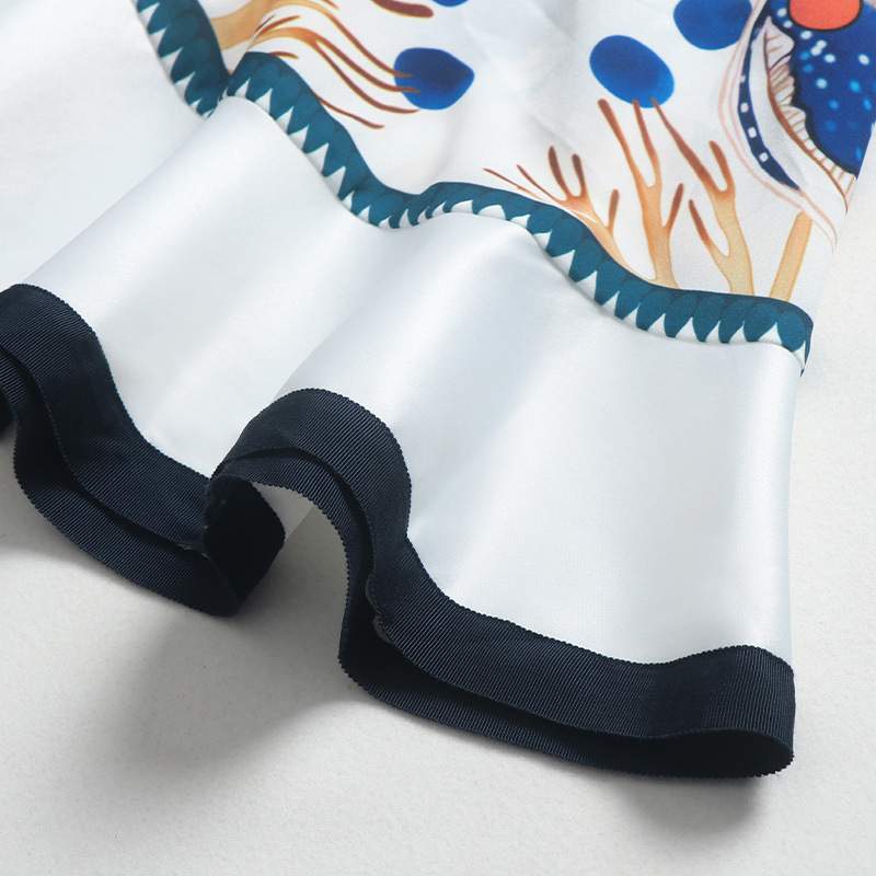 Women's Summer New Lotus Leaf Skirt Flared Sleeve Fashion Print Dress A-Line Skirt