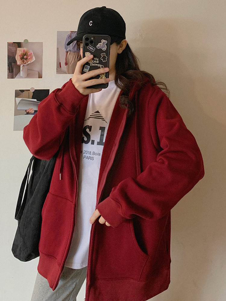 Women's Zip Cardigan Hooded Long Sleeve Top