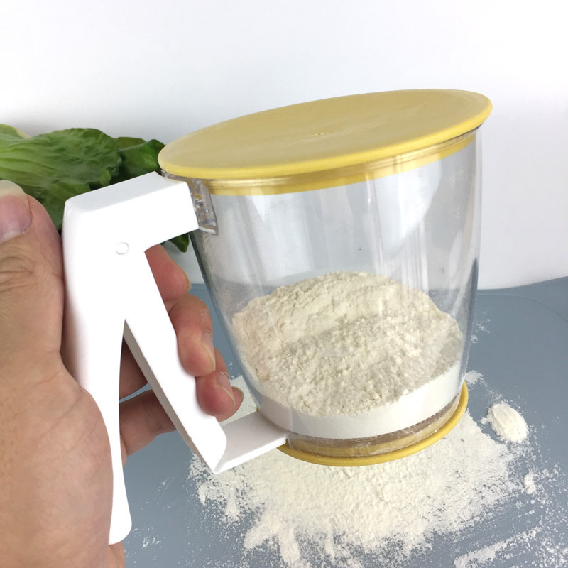 Baking Tools New Plastic Manual Press Hand-Held Flour Sieve Icing Sugar Sieve