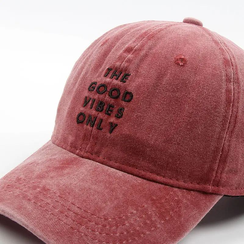 Washed New the GOOD VIBES ONLY Dad Hat Men