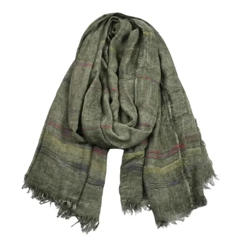 Yarn Dyed Striped Carf Men Winter Solid Color Cotton