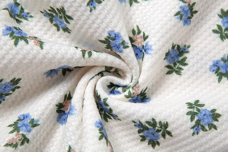 Summer New Products Women's Fashion Printed Puff Sleeve Lace Cardigan T-shirt