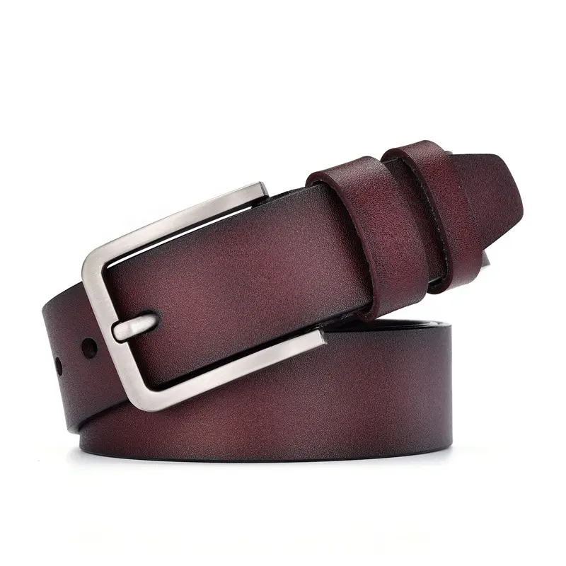 Leather Cowskin Vintage Jean Belt Pin Buckle